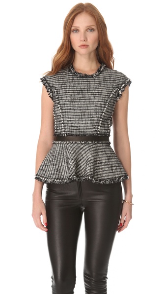 tweed peplum top