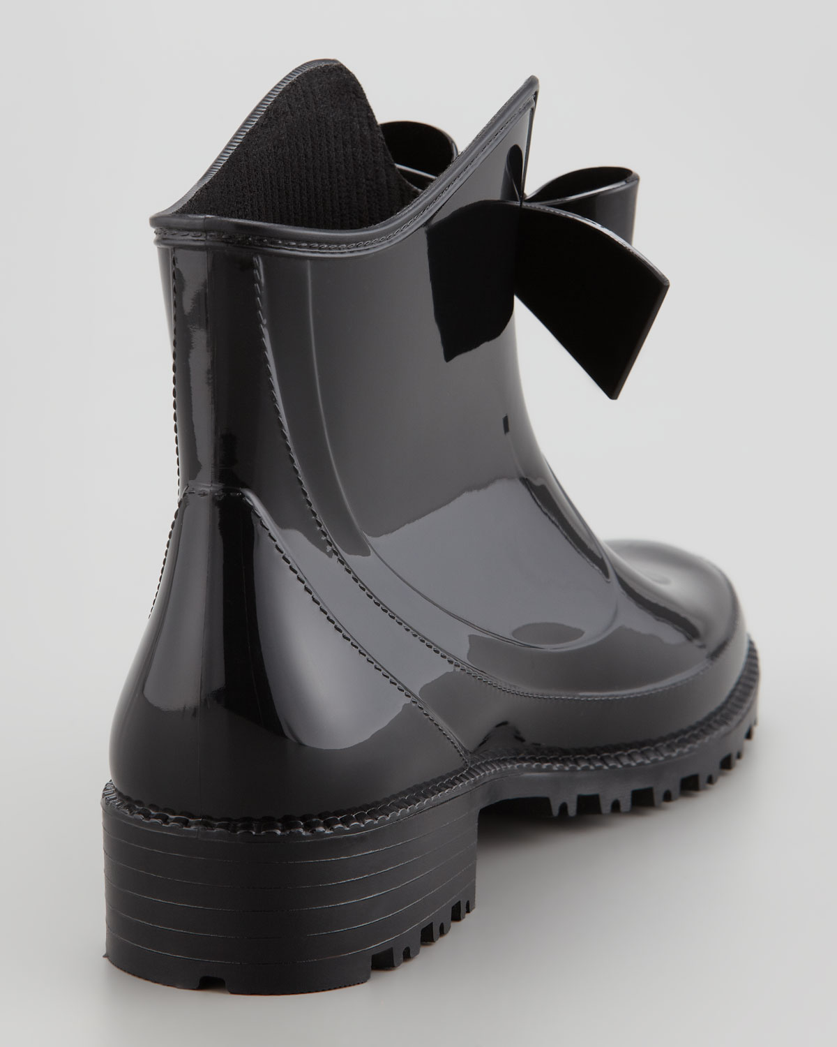 short rain boots with bows