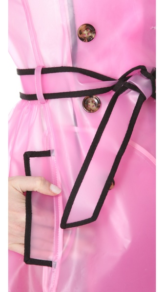 Pink outlet transparent raincoat