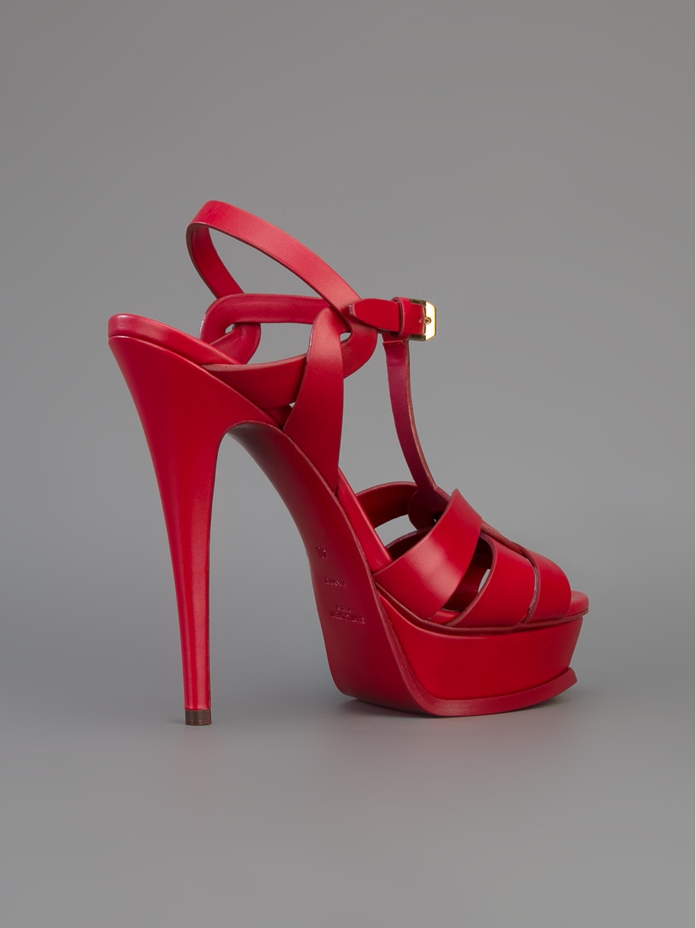 Lyst - Saint Laurent Tribute Sandal in Red