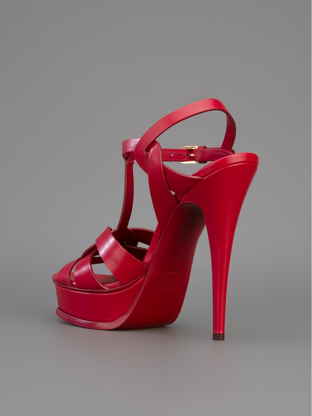 Lyst - Saint Laurent Tribute Sandal in Red