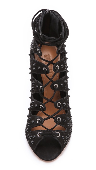 schutz lace up booties