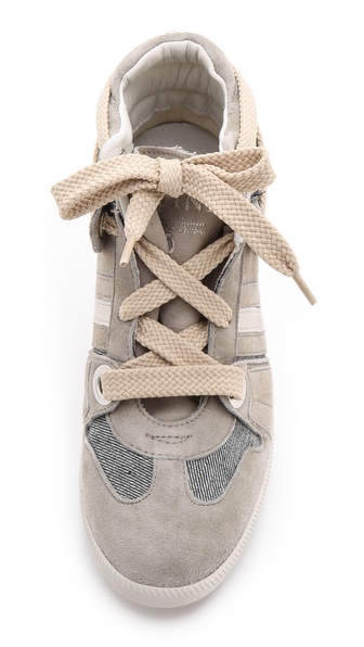 Serafini Manhattan Cork Wedge Sneakers in Gray | Lyst