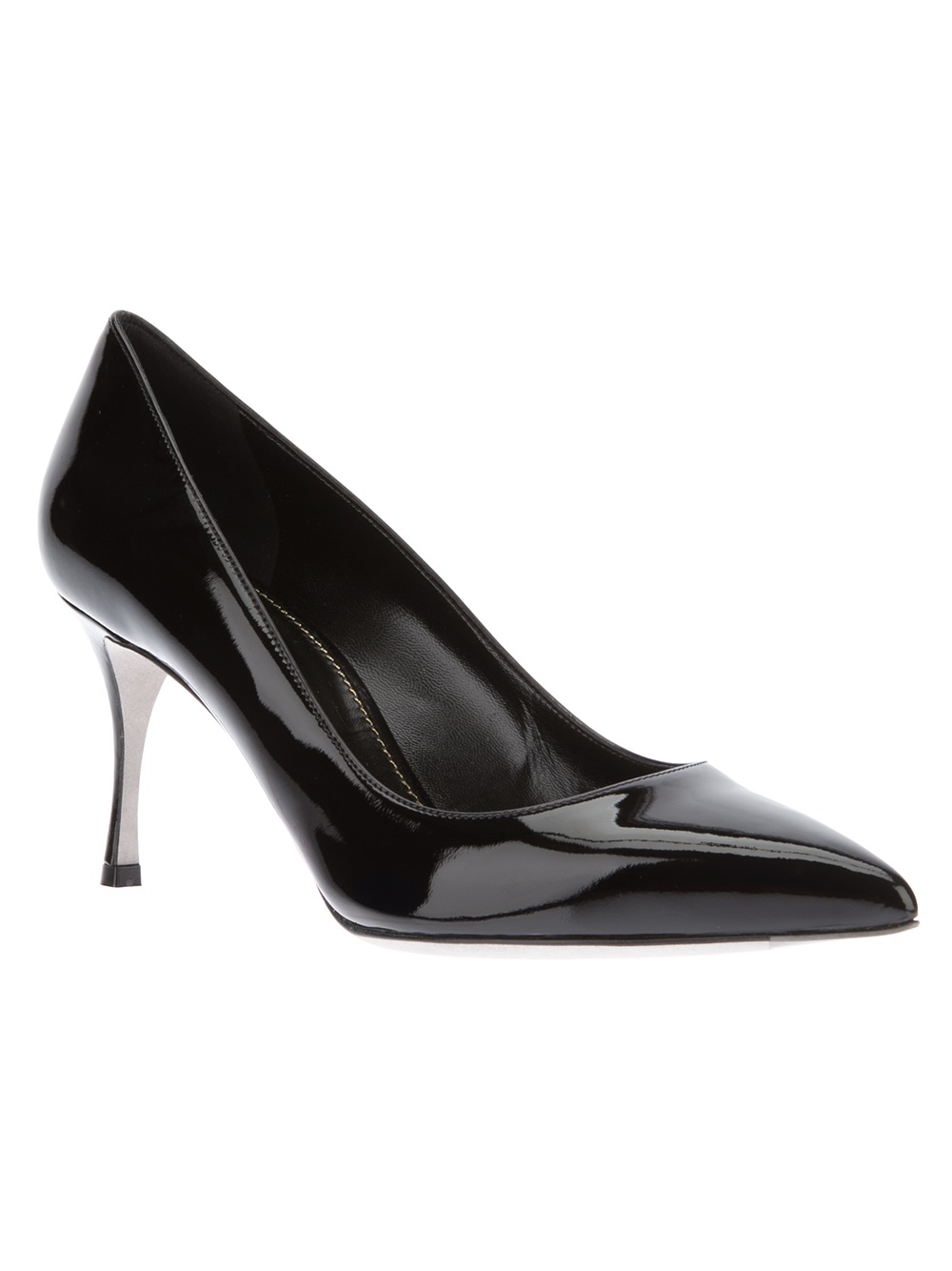 Sergio rossi Pointed Toe Pump in Black Lyst