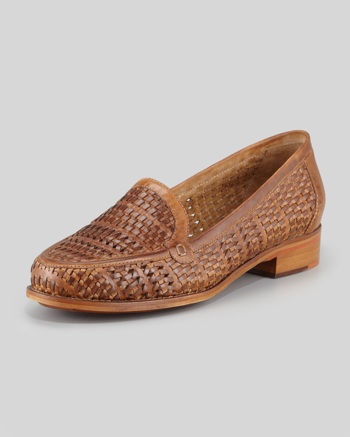 woven leather moccasins