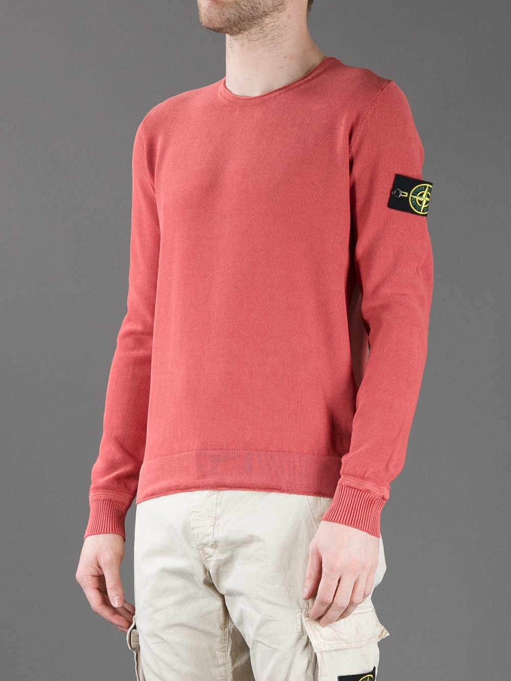 stone island red jumper