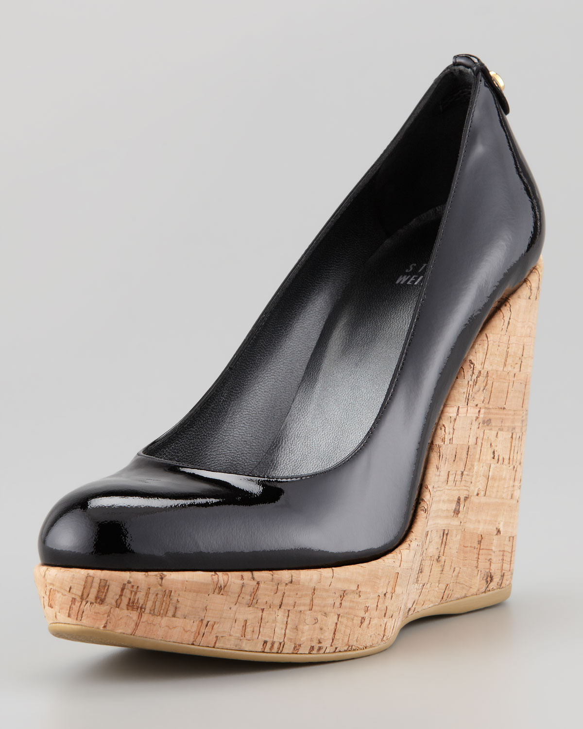 patent leather wedge heels