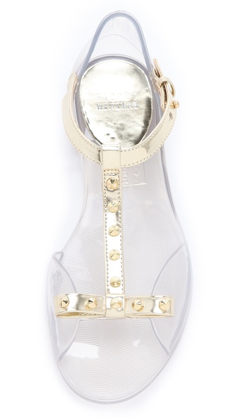 stuart weitzman clear jelly flats