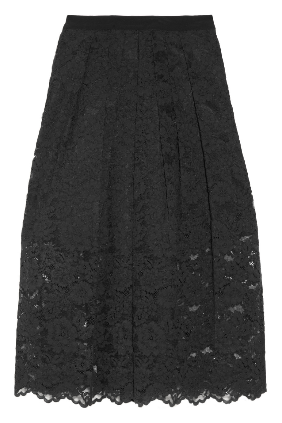 Tibi Cottonblend Lace Midi Skirt in Black | Lyst
