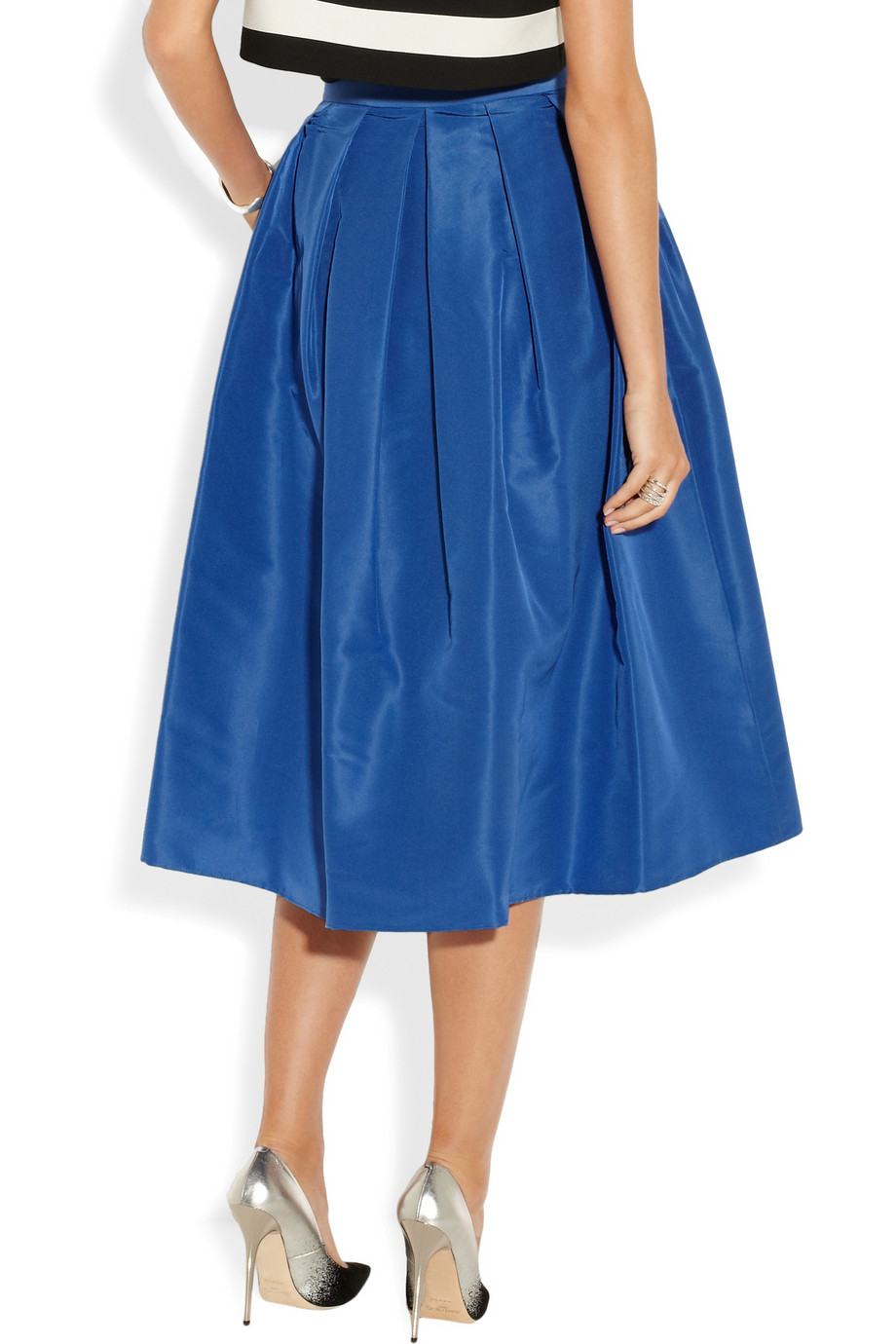 Tibi Silk Faille Midi Skirt in Blue - Lyst