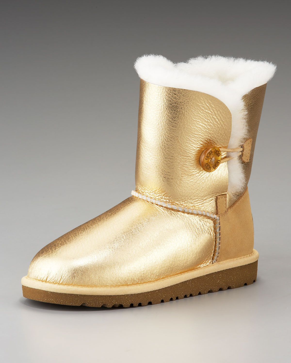 ugg boots with gold metal label