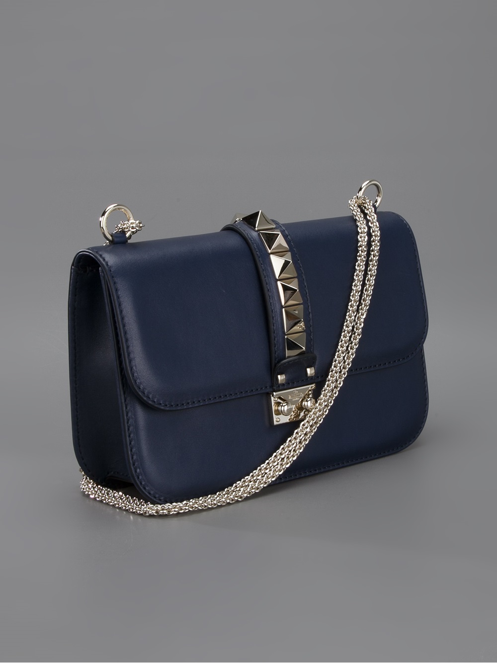 Lyst - Valentino Rockstud Shoulder Bag in Blue