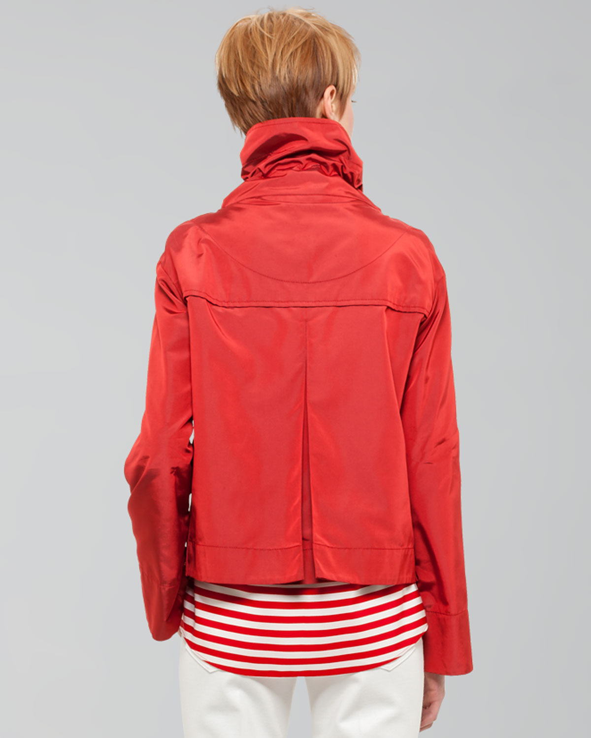 Akris Punto Red Womens Boxy Techfabric Swing Jacket
