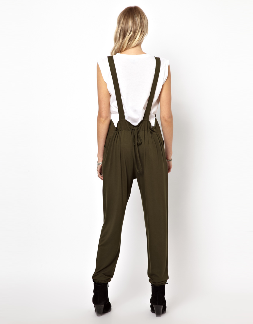 Free People Overalls with Slouch Back Detail in Green - Lyst