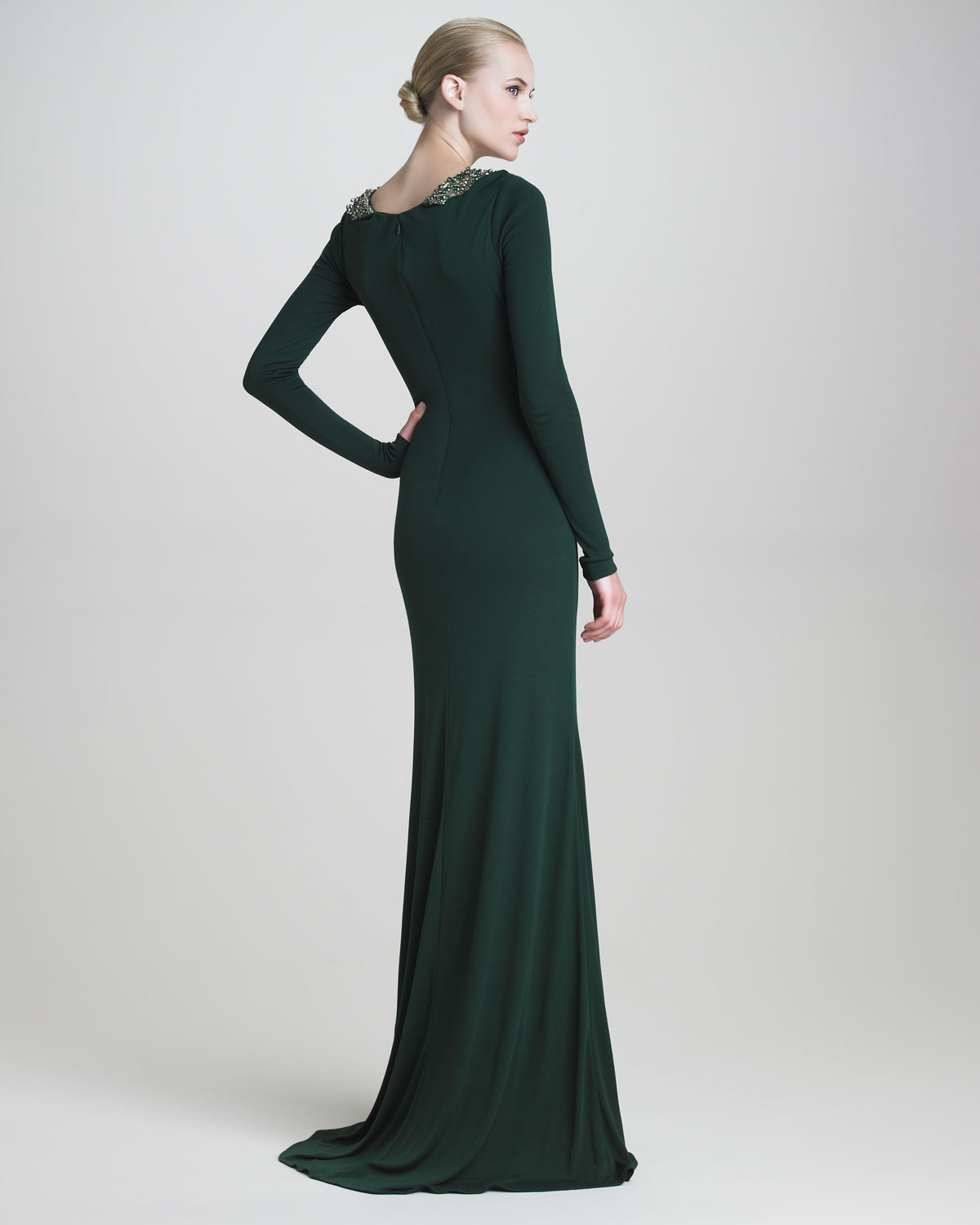 badgley mischka emerald gown