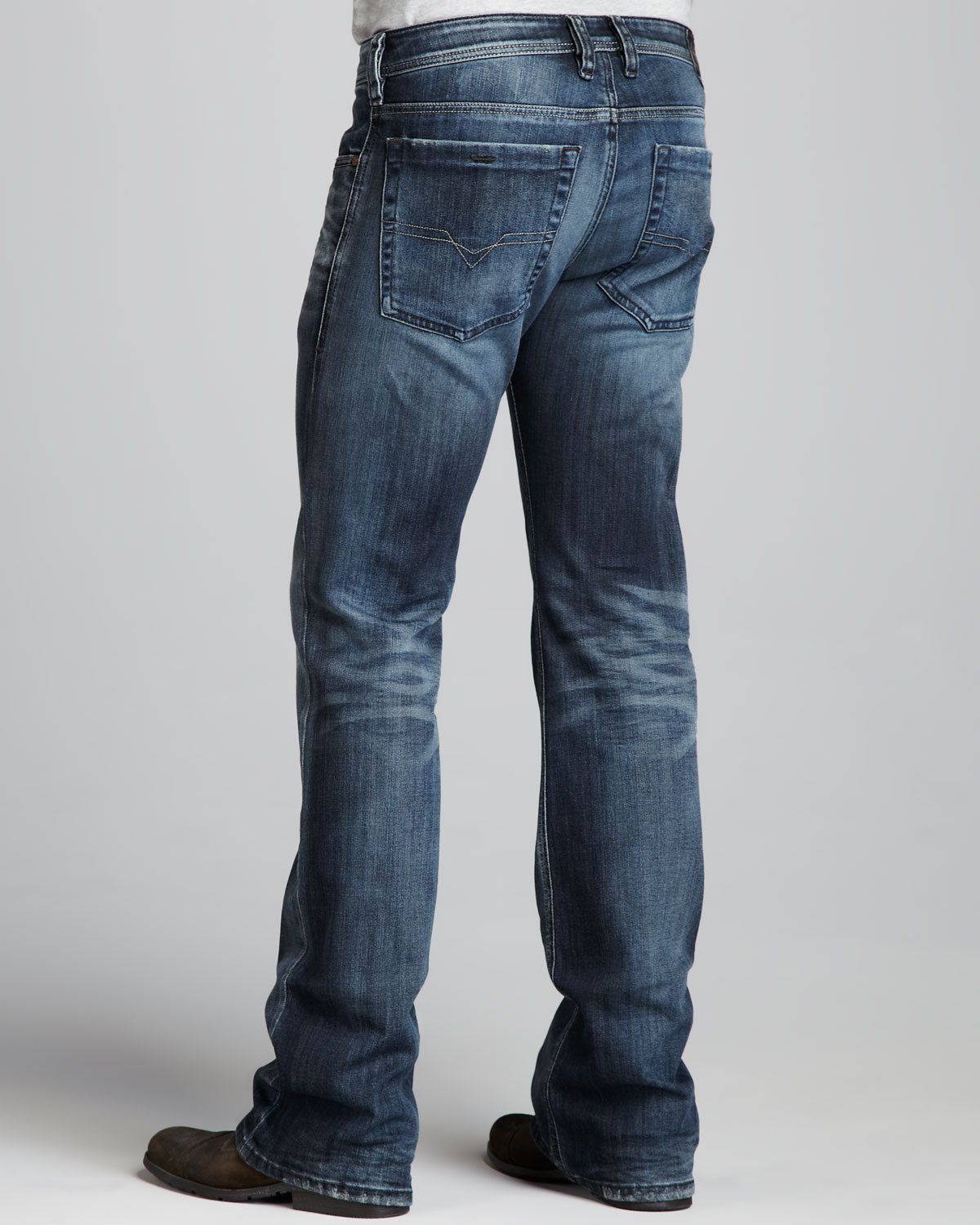 faded jeans mens dark boot cut