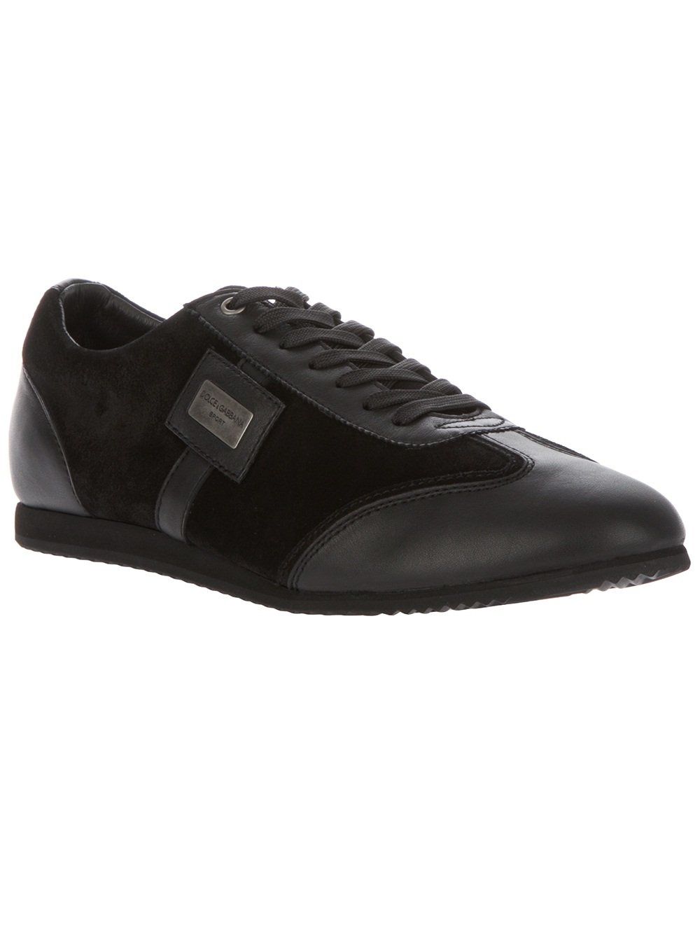 Dolce & Gabbana Suede Leather Trainers in Black for Men - Lyst