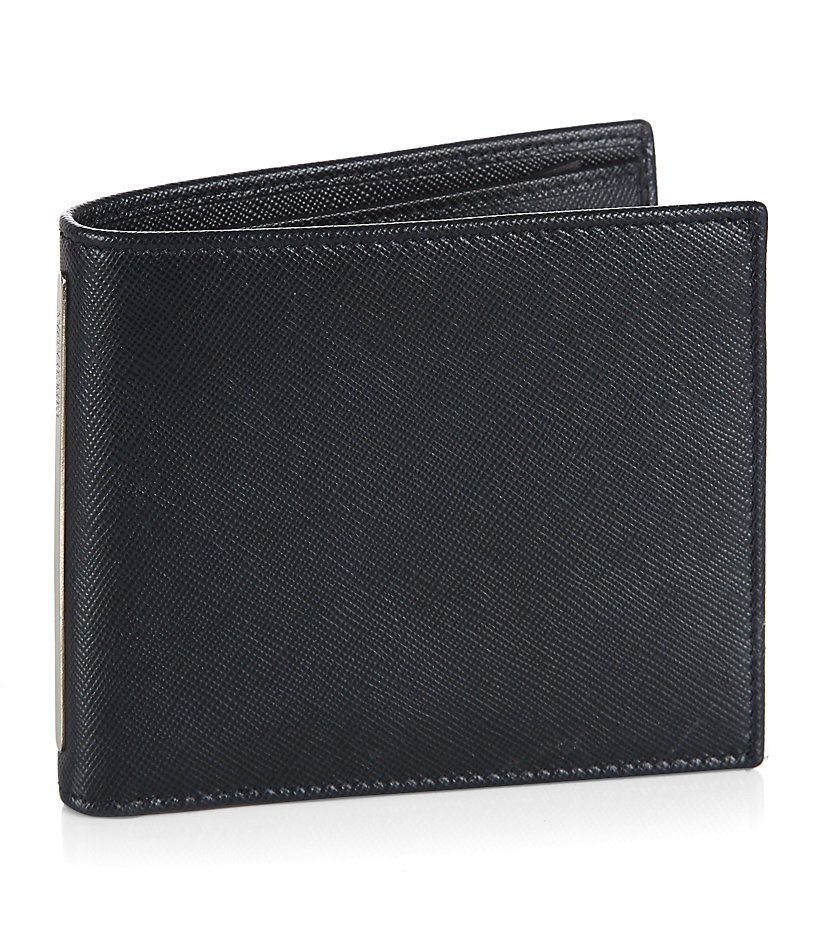 Giorgio Armani Bifold Wallet in Black for Men (silver) | Lyst