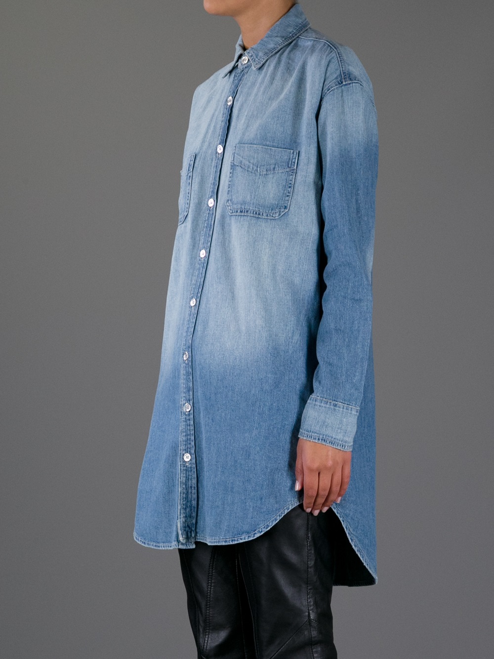 Lyst J Brand Faded Denim Shirt in Blue