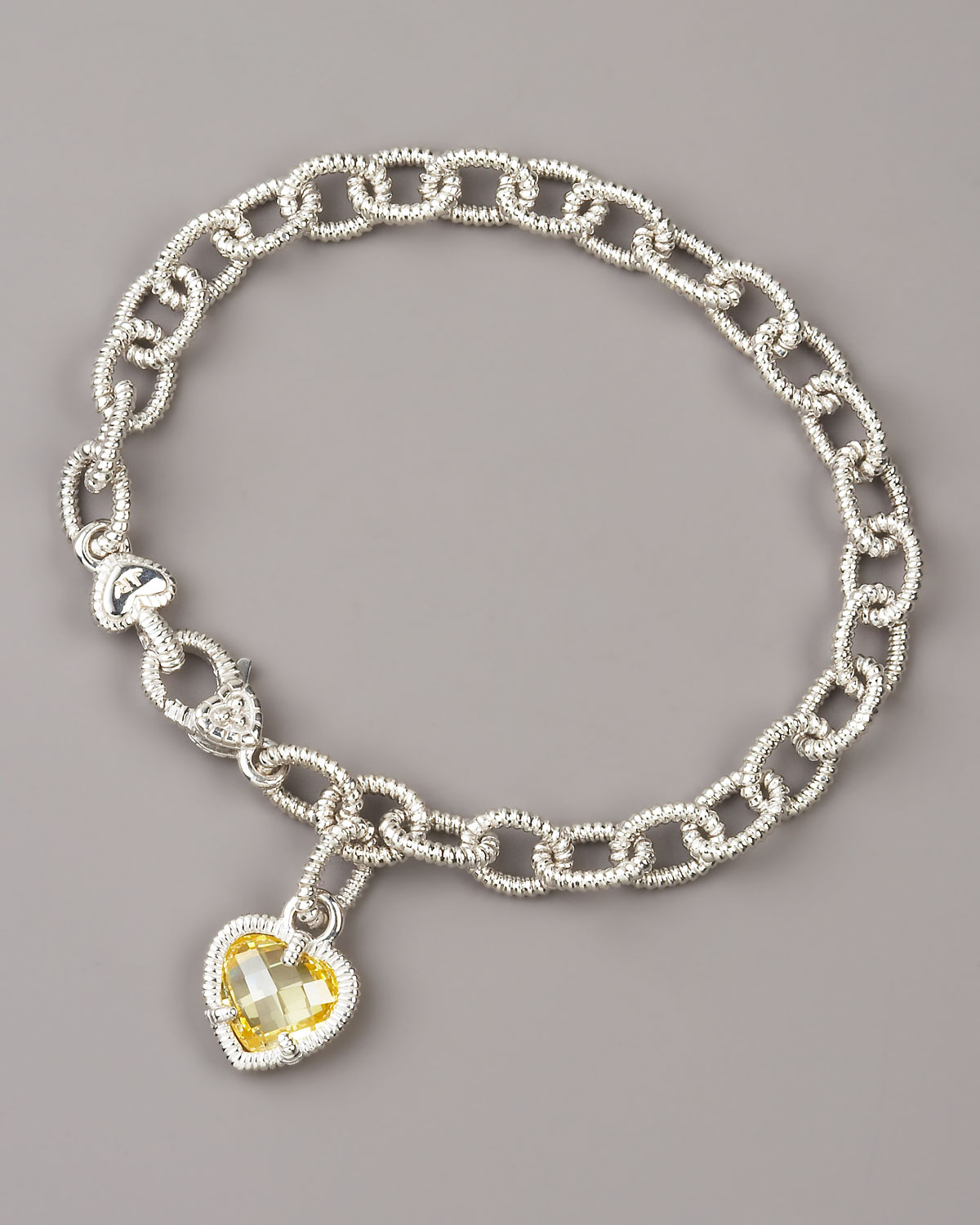Lyst Judith Ripka Heart Charm Bracelet In Metallic Gallery