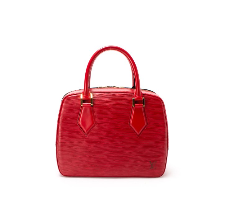 Louis vuitton Red Epi Leather Sablons Vintage Top Handle Bag in Red | Lyst