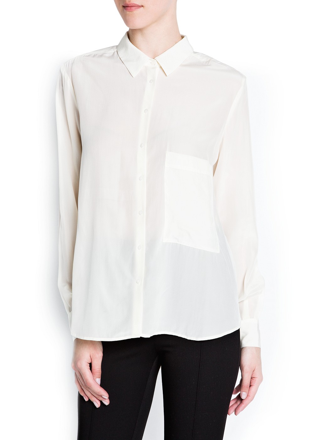 Lyst - Mango Silk Shirt in White