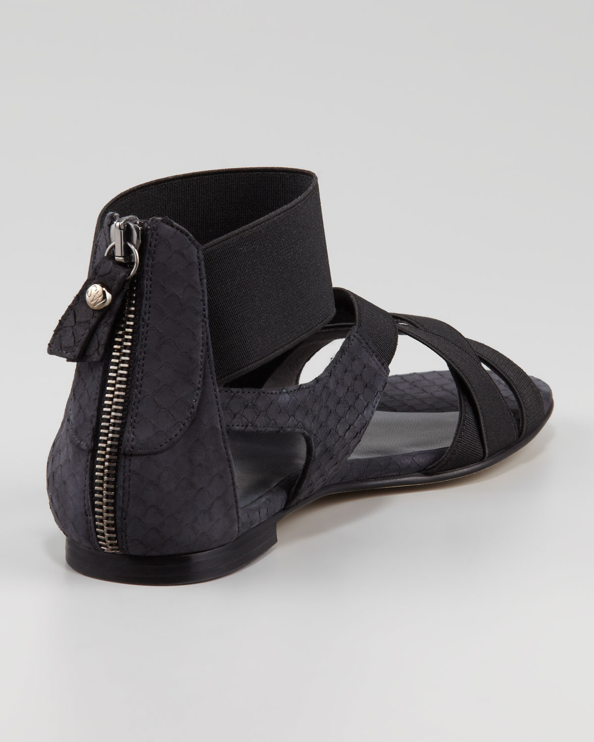 stuart weitzman black flat sandals