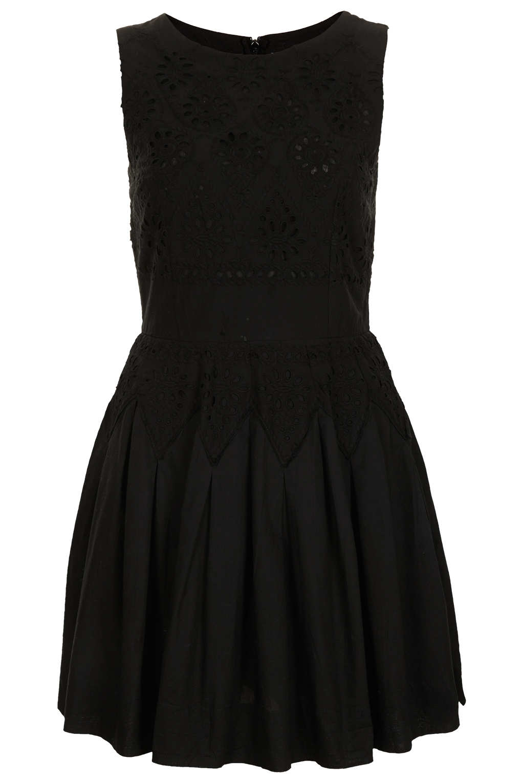 Lyst - Topshop Broiderie Bodice Sundress in Black