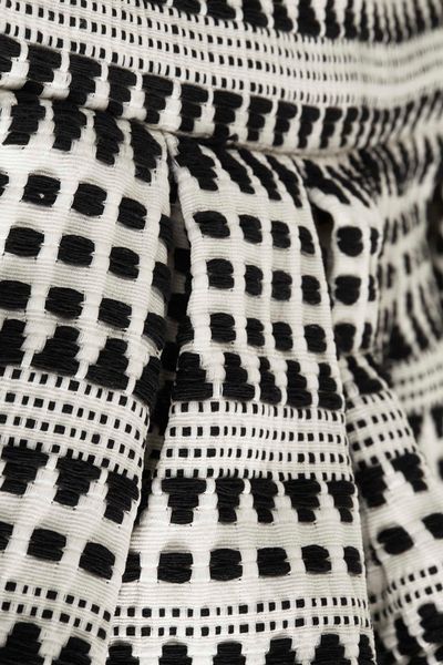 Topshop Stripe Jaquard Skater Dress in Gray (CREAM) | Lyst