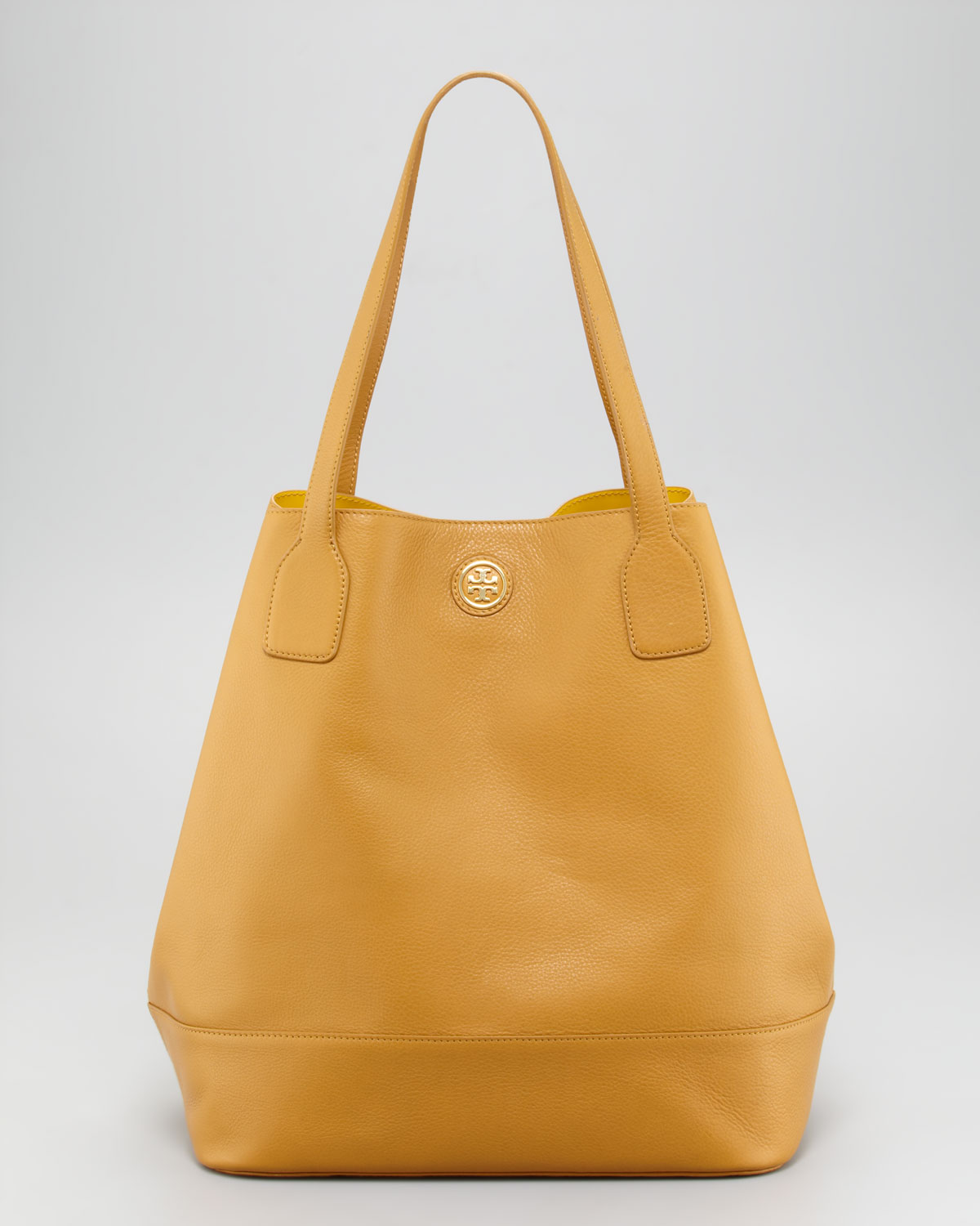 Tory burch Michelle Leather Tote Bag Black in Black | Lyst