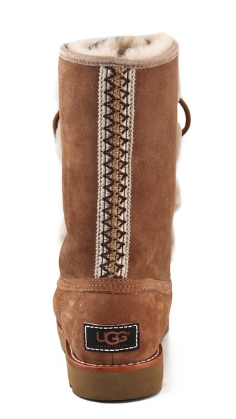 UGG Rommy Lace Up Boots in Brown | Lyst