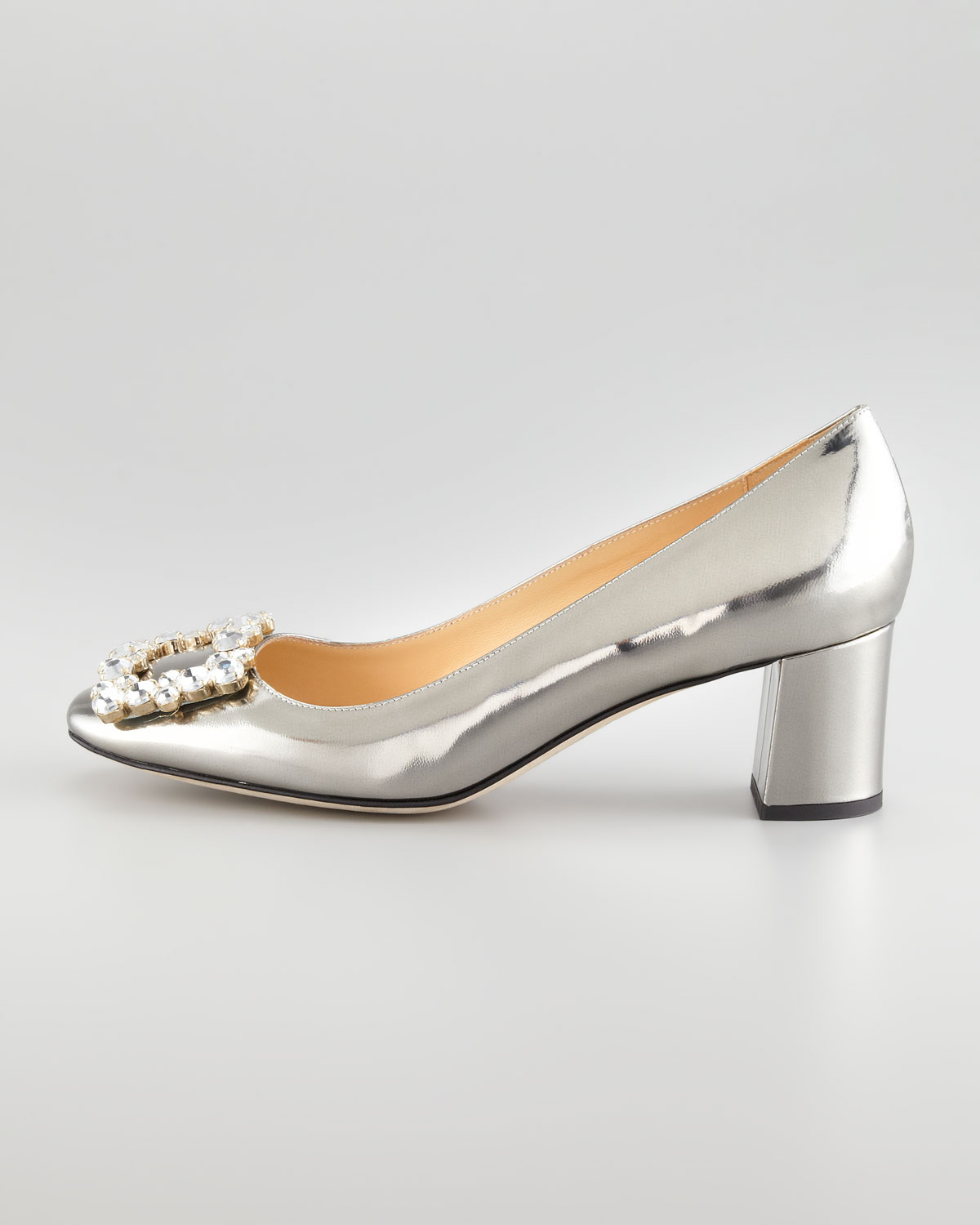 pewter metallic heels