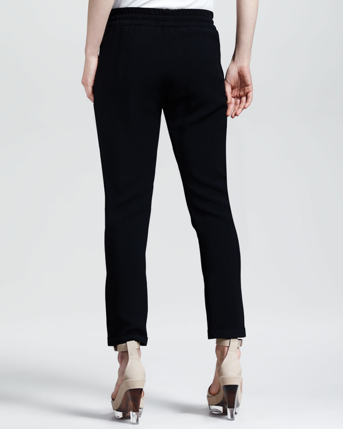 drawstring dress pants for women with cuffs