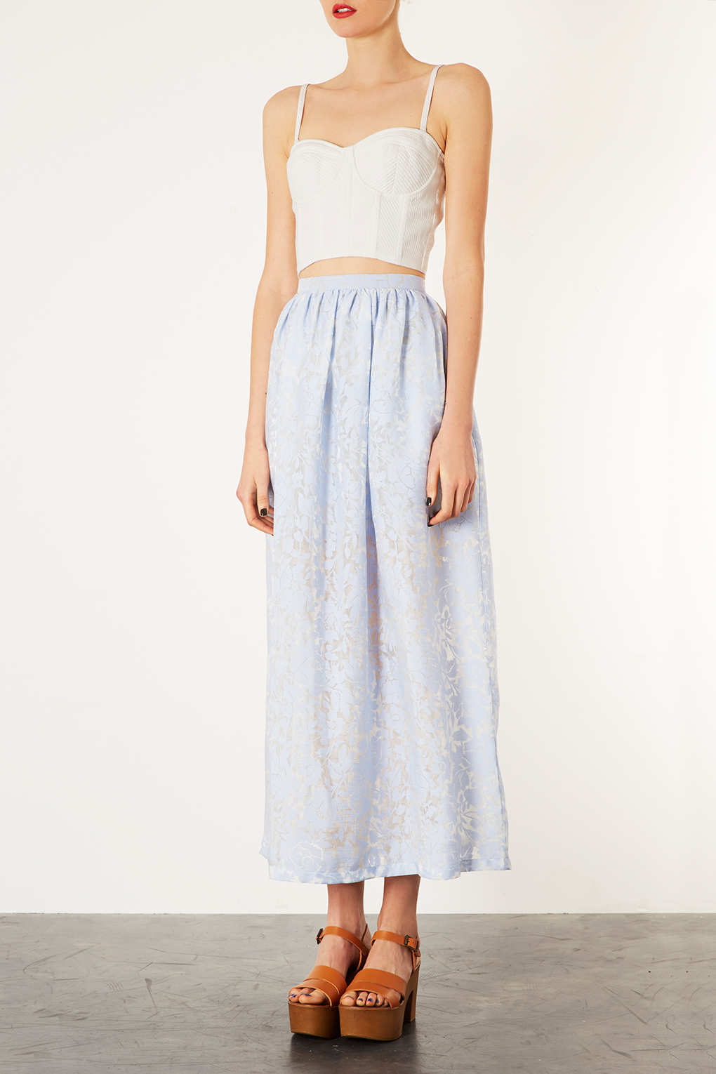 Organza Full Maxi Skirt in Pale Blue (Blue) Lyst