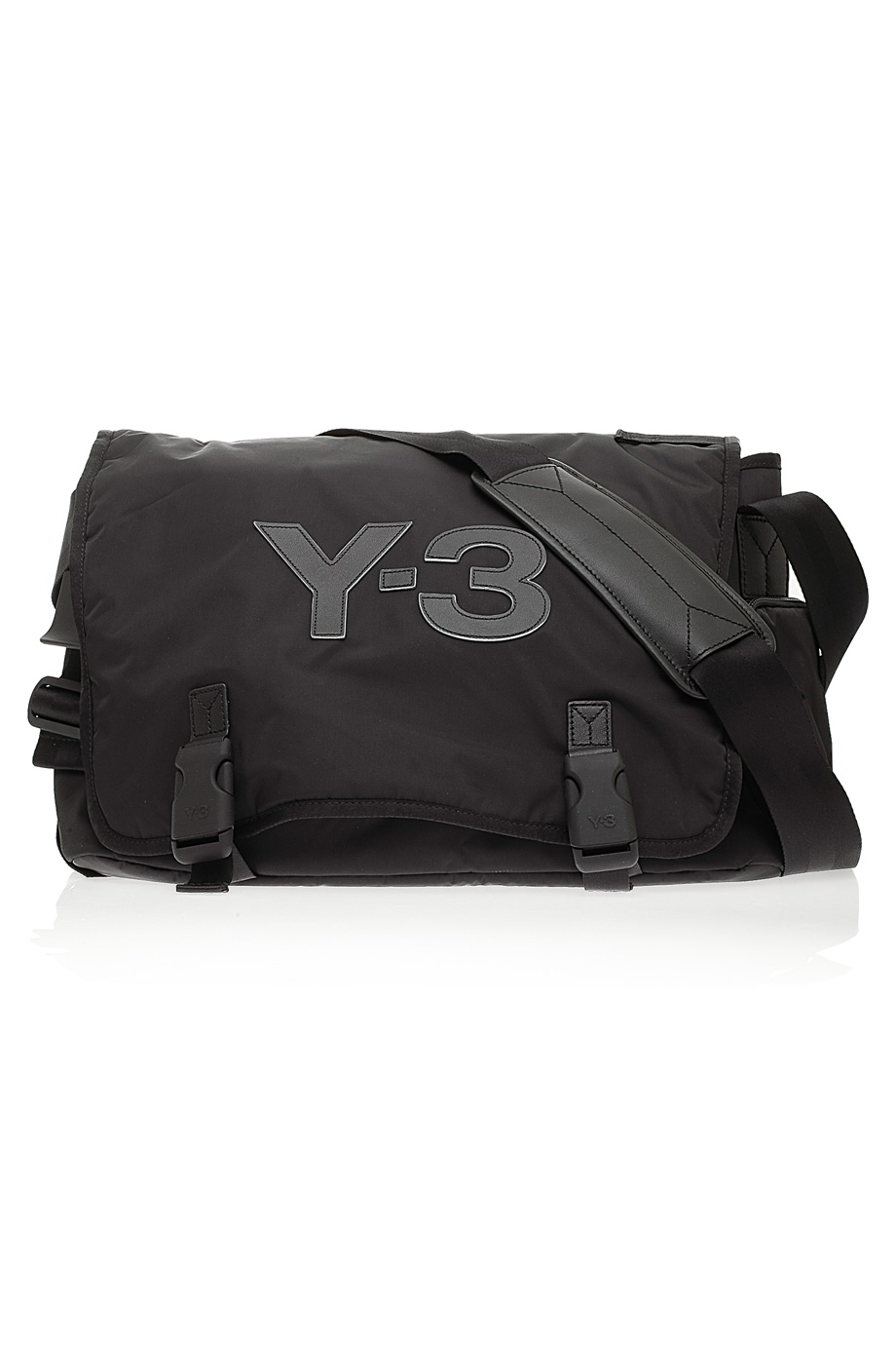 Y-3 Logo Messenger Bag in Black - Lyst