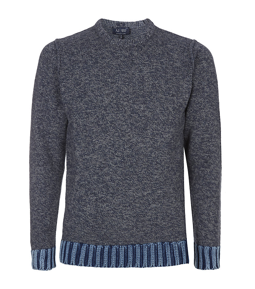 Armani jeans Chunky Knitted Jumper in Gray for Men | Lyst