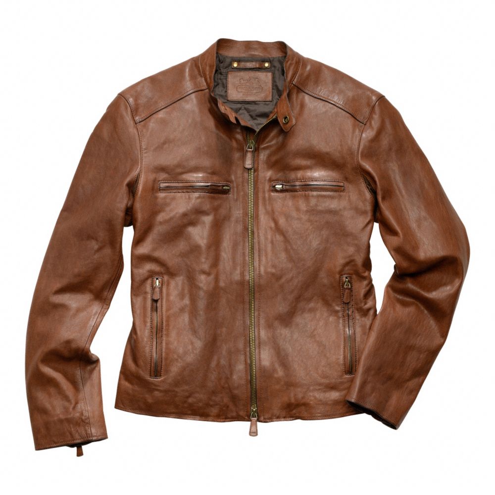 Coach Brown Bleecker Leather Racer For Men