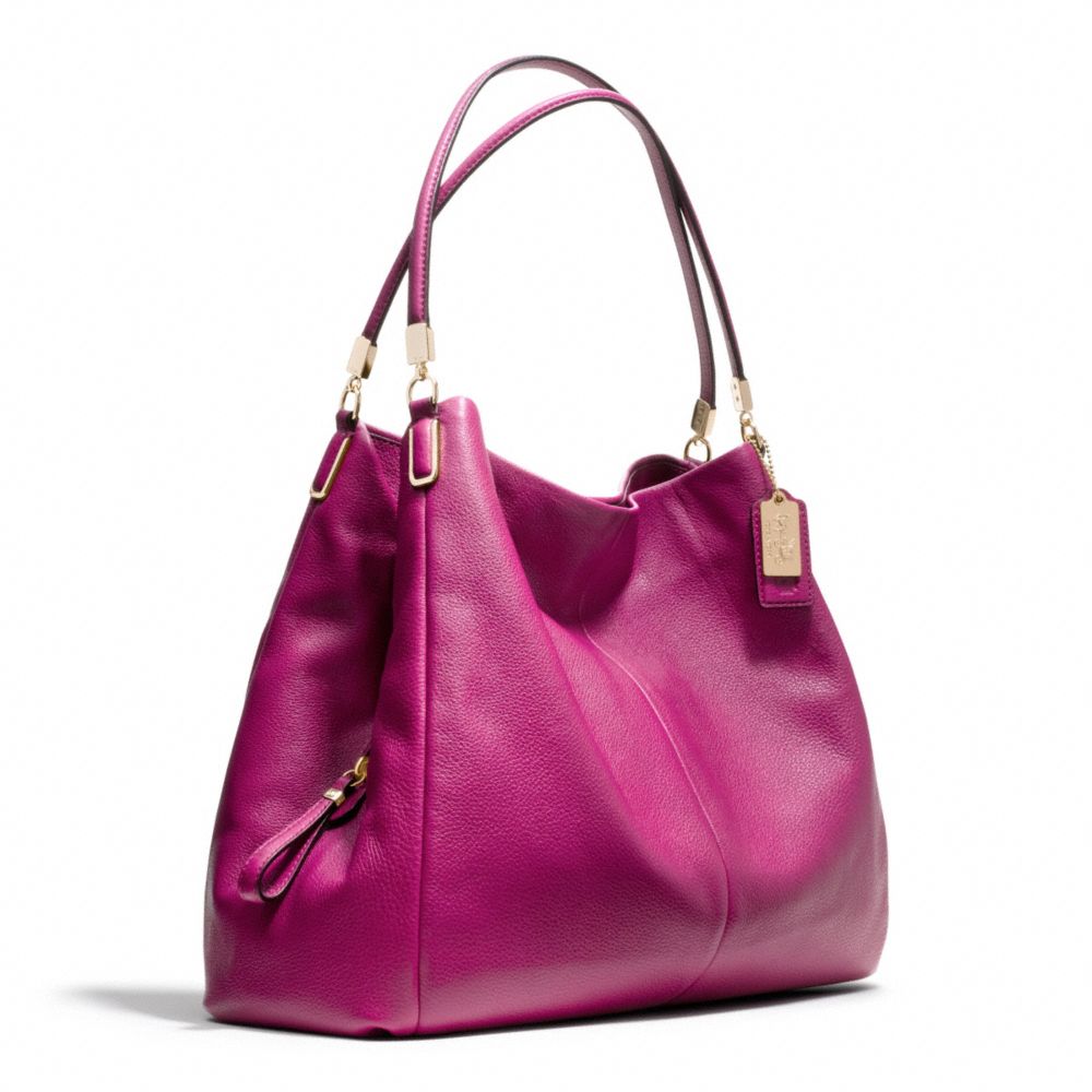 Coach Madison Leather Phoebe Shoulder Bag in Purple (LI/CRANBERRY) | Lyst