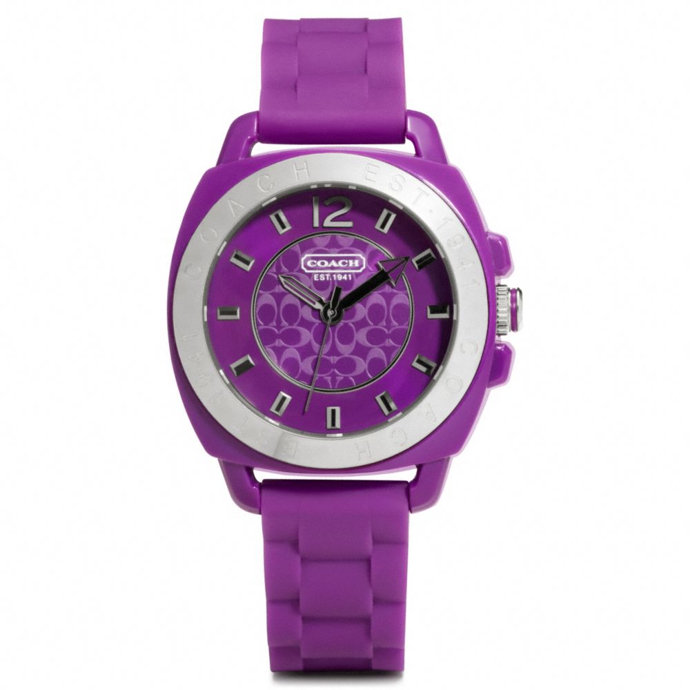Lyst Coach Boyfriend Rubber Strap Watch in Purple