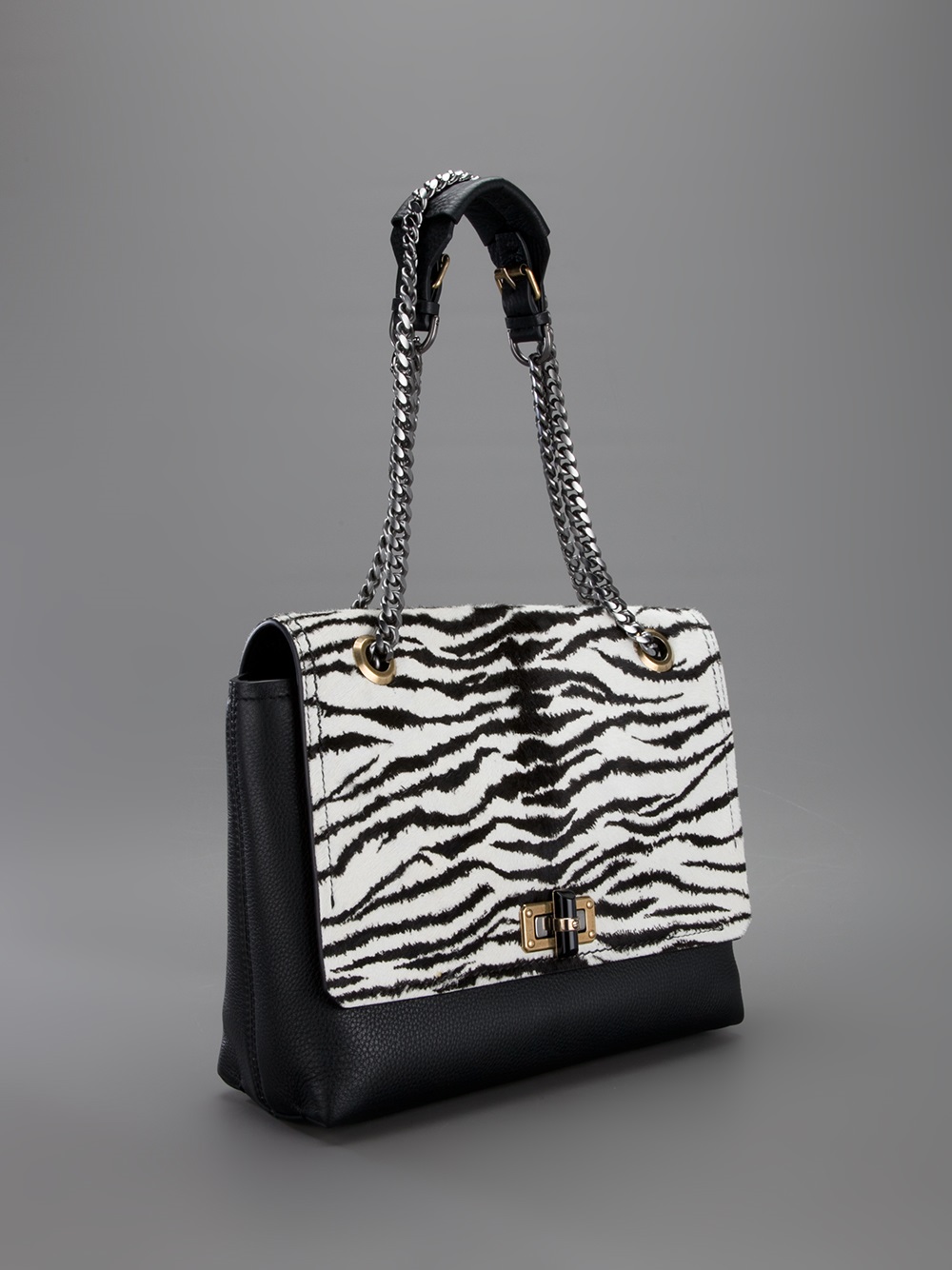 Lanvin Zebra Print Shoulder Bag - Lyst