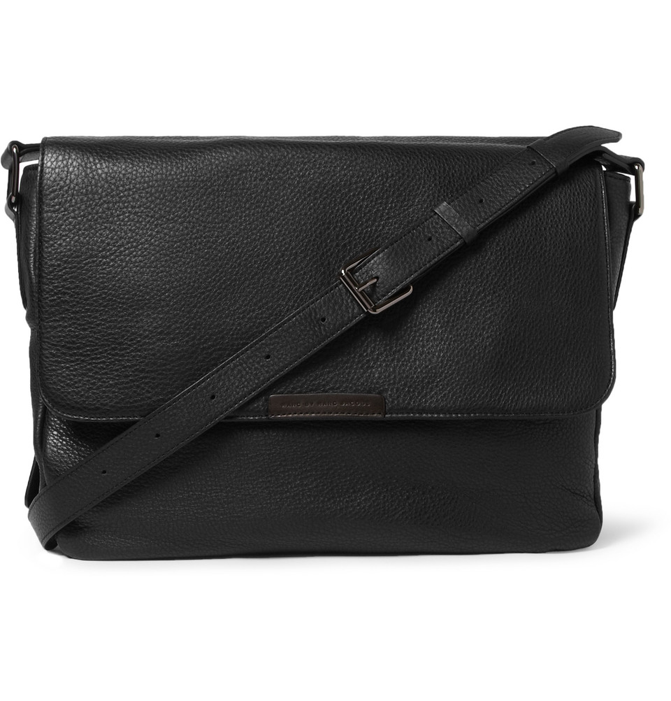 Marc By Marc Jacobs Fullgrain Leather Messenger Bag in Black for Men - Lyst