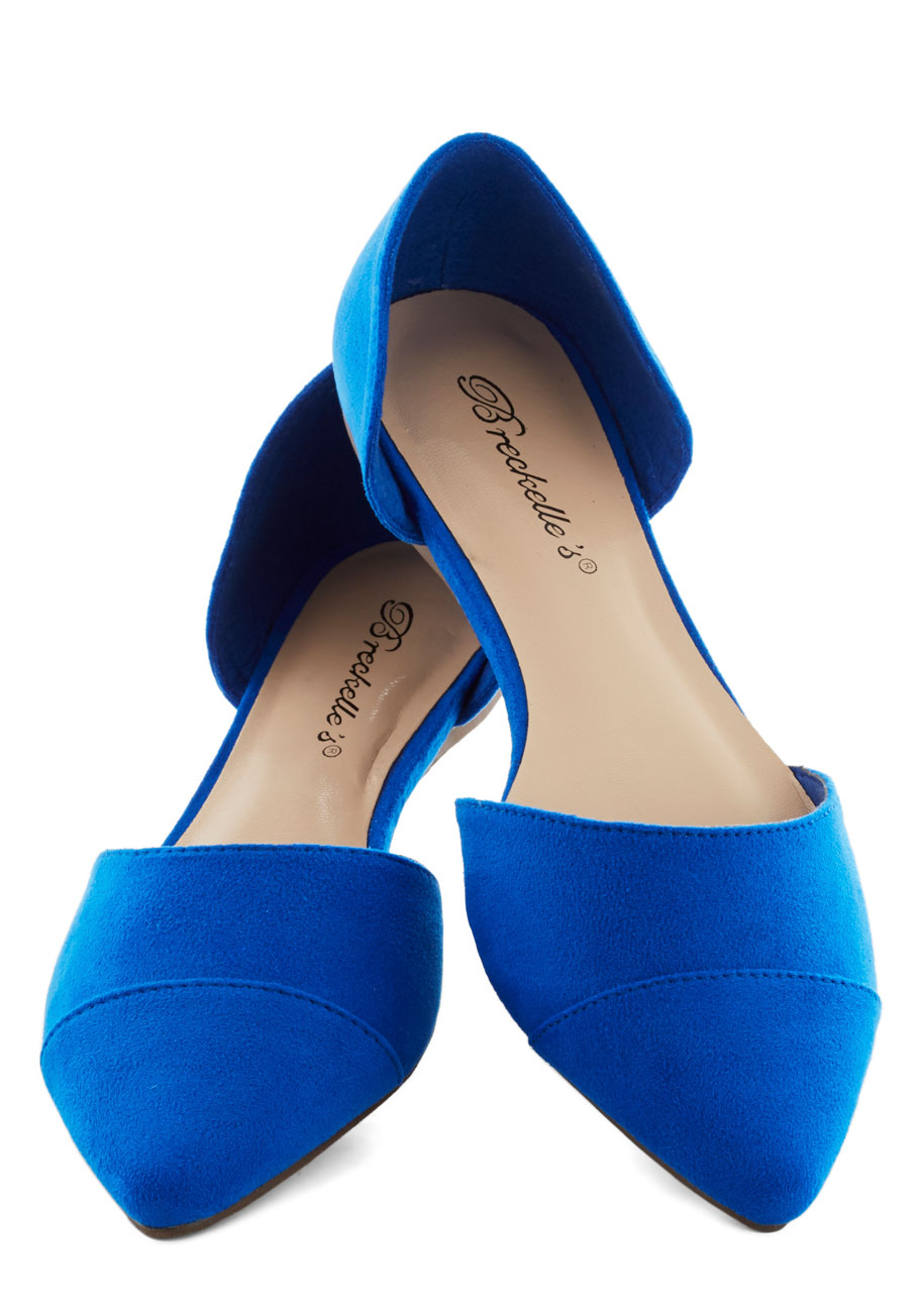 bright blue flat shoes