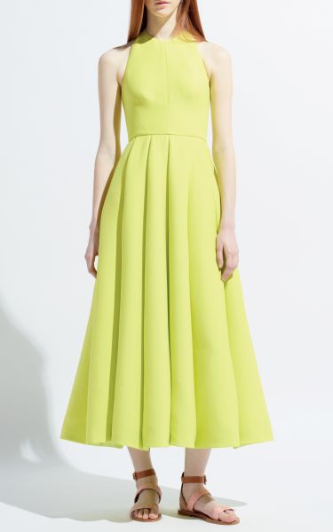 Valentino Citron Crepe Couture Dress in Green (Citron) | Lyst