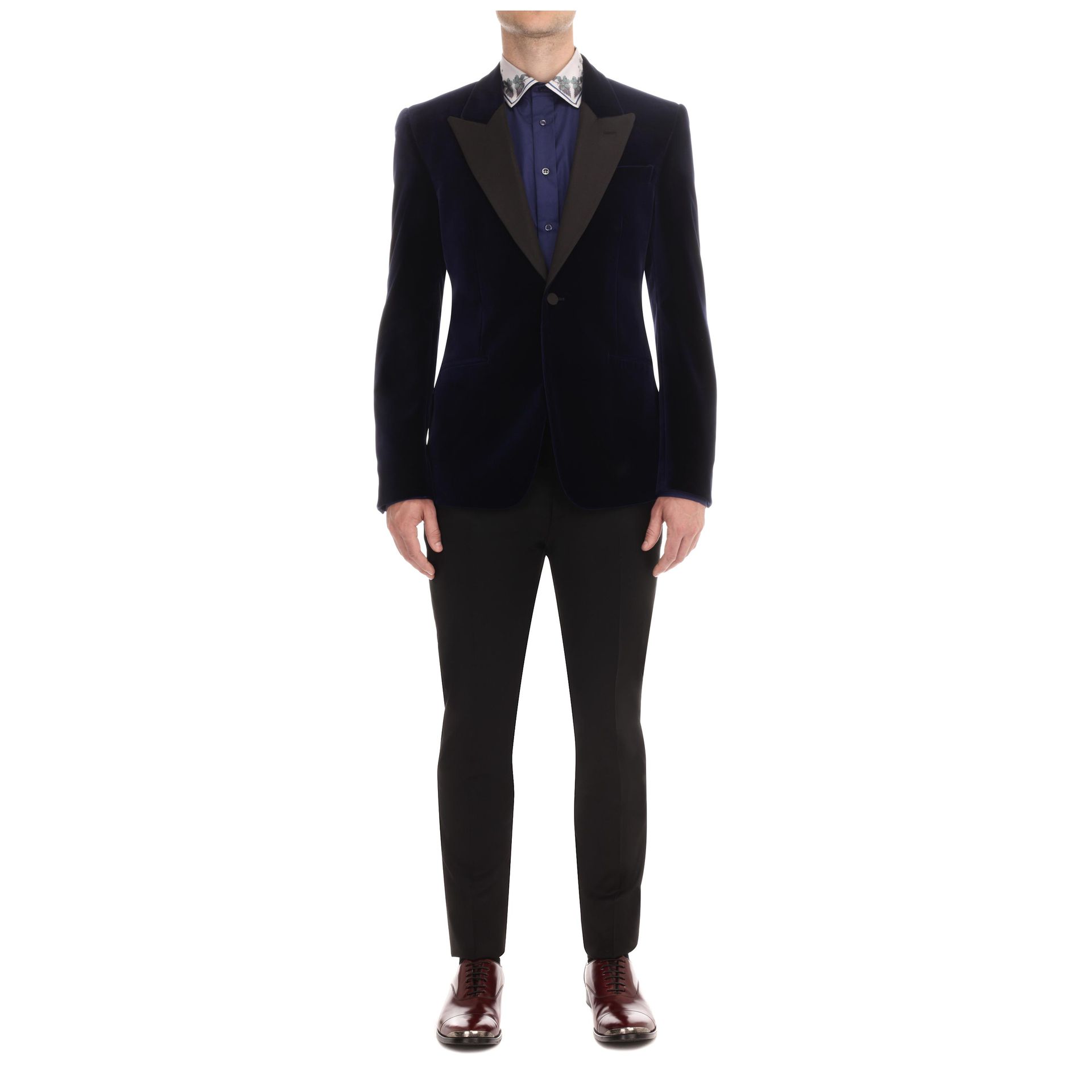 Alexander McQueen Velvet Tuxedo Jacket in Dark Navy (Blue) for Men Lyst