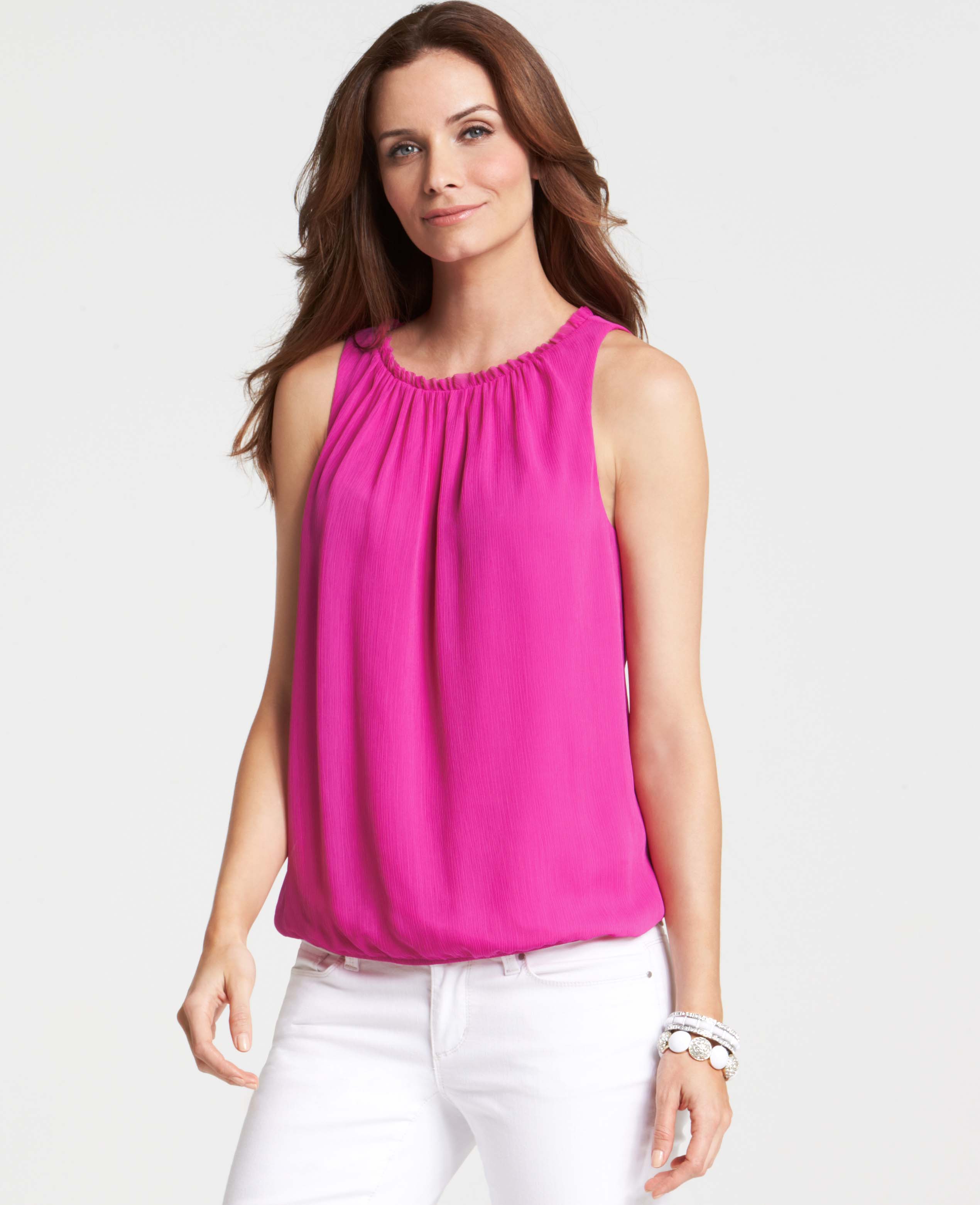 bubble hem sleeveless tops