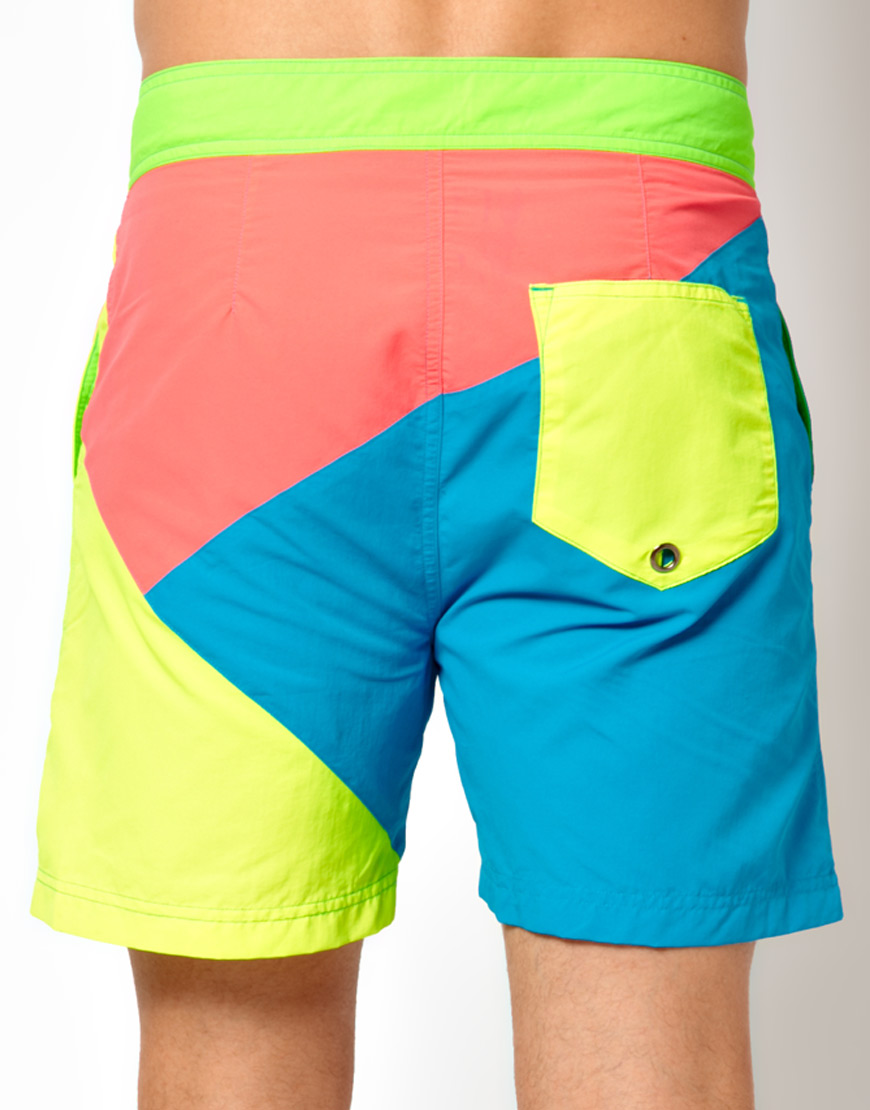 mens neon swim shorts