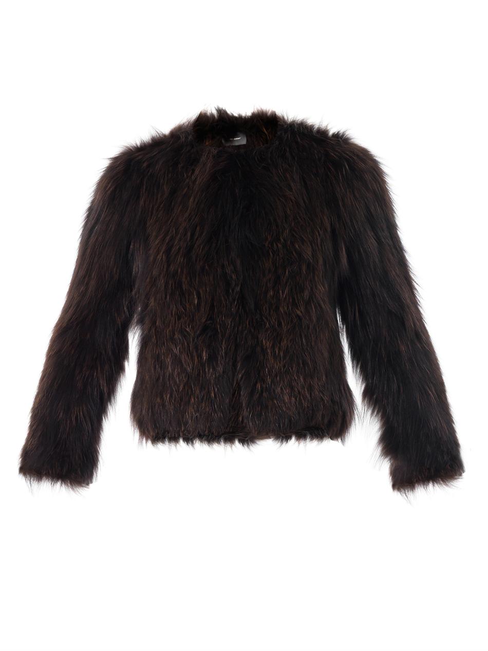 Lyst - Isabel Marant Aileen Knitted Fur Coat in Black