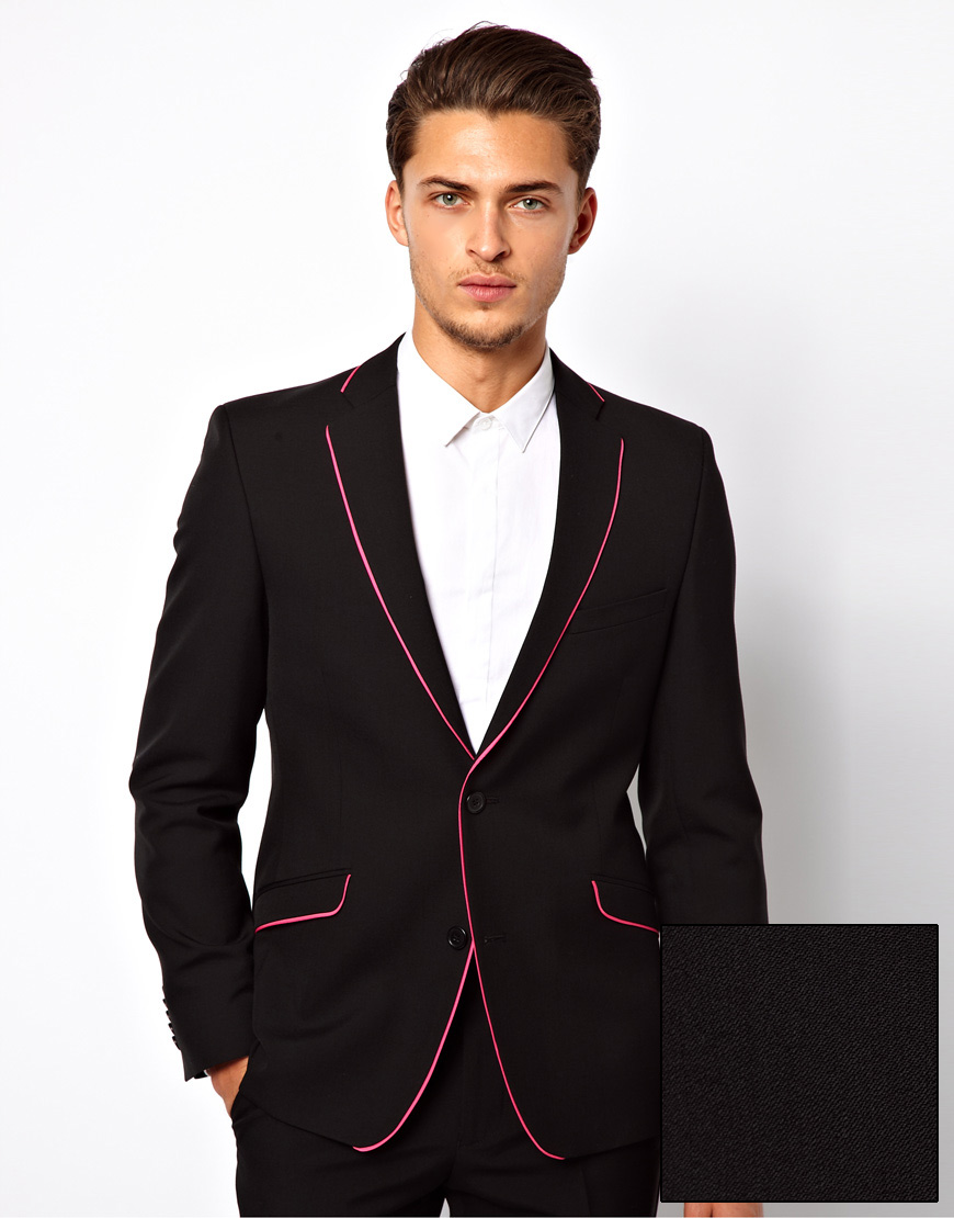 LAMBRETTA Men's Slim Fit Black Textured Blazer Jacket size 40