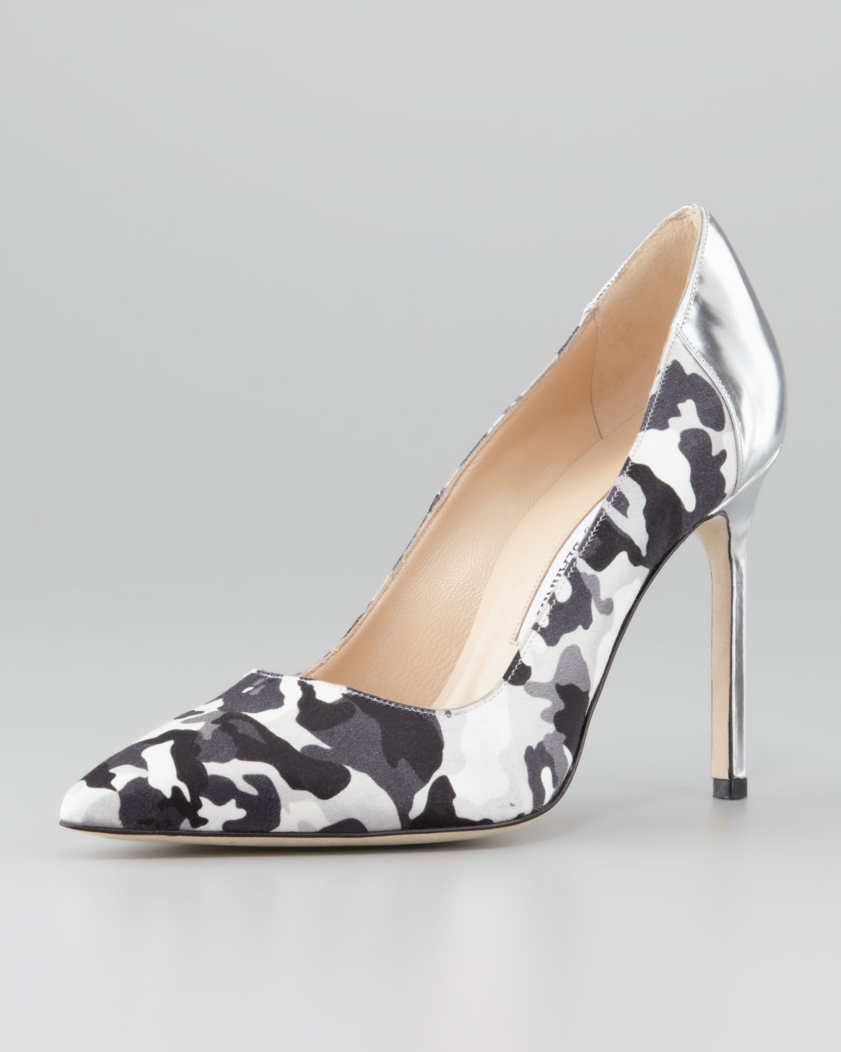 Manolo blahnik Bbmal Camo-print Pump in White | Lyst