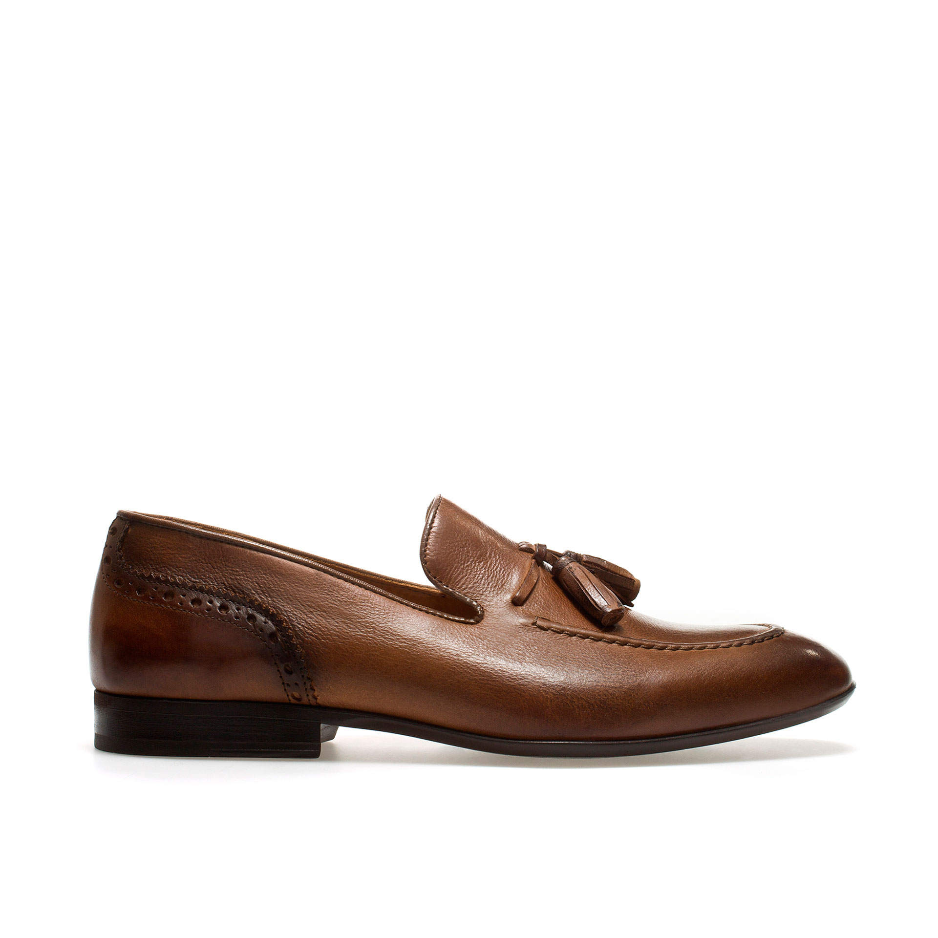 Zara Moccasin with Tassels in Brown for Men | Lyst